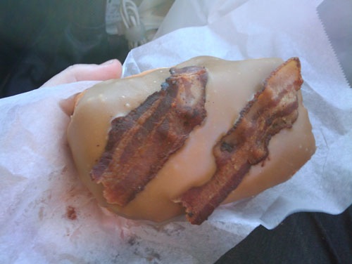 Big maple bacon donut